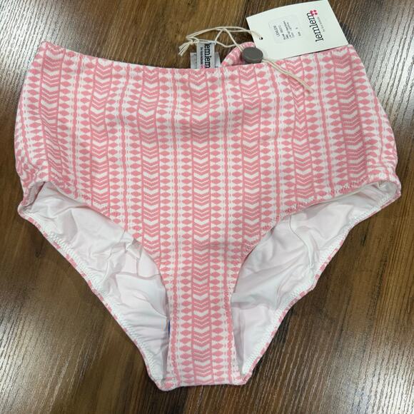LEMLEM Lola Stretch Jacquard High Rise Girly Bikini Briefs Pink Bow Small - Picture 2 of 7